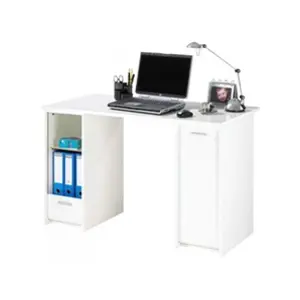 Comparateur de prix : SIMMOB Bureau Blanc 2 Caissons A Rideau - Blanc - L 120 x l 65 x H 74 cm