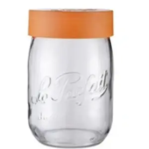 Bocal à vis 1 l orange - Le Parfait - Transparent - Verre pas cher