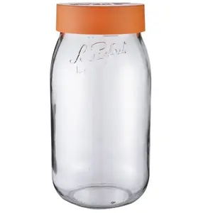 Bocal à vis 2 l orange - Le Parfait - Transparent - Verre pas cher