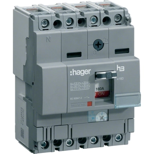 Hager - Disjoncteur boîtier moulé x160 4P 25kA 125A HHA126H pas cher