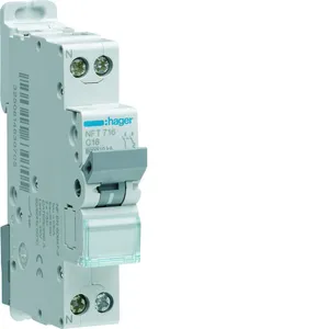 Hager - Disjoncteur 1P+N 10kA courbe d 32A 1 module NGT732 pas cher