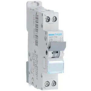 Comparateur de prix : Hager Disjoncteur 1P N 6-10kA courbe D-16A - HAGER : NGT716