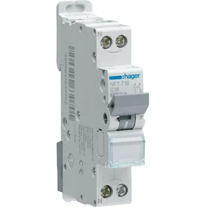 Disjoncteur 1P+N 4.5-6kA courbe B 32A 1 module HAGER MHT732 pas cher