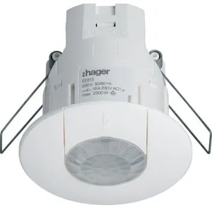 Hager Détecteur de présence plafond encastré 1 voie 360deg blanc monobloc