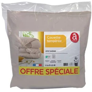 ACTUEL Couette tempérée en Suédine unie 300g/m² beige 260x240 cmVendu parauchan