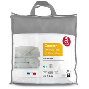ACTUEL Couette tempérée en microfibre toucher doux BASIC 300g/m² blanc 200 x 200 cmVendu parauchan