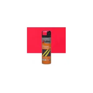 Julien Aérosol peinture marquage traçage chantier rouge fluo 500ml JULIEN