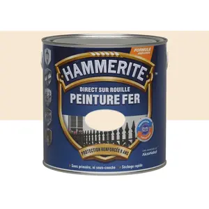 Peinture Hammerite Direct sur Rouille - Blanc Casse - Brillant - 2,5L pas cher
