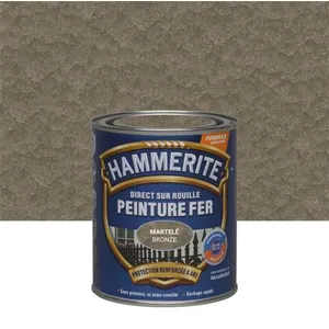 Peinture métal direct sur rouille Hammerite martelé bronze 0,75L pas cher