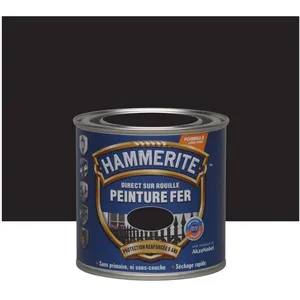 Comparateur de prix : JULIEN Peinture direct sur rouille martelée brillant laqué noir 250 ml Hammerite