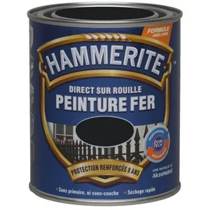 Comparateur de prix : JULIEN Peinture fer extérieur Direct sur rouille HAMMERITE noir brillant 0.75 l