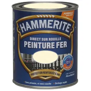 Comparateur de prix : JULIEN Peinture métal direct sur rouille Hammerite martelé blanc brume 0,75L