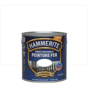 Comparateur de prix : Peinture fer extérieur Direct sur rouille HAMMERITE blanc brillant 2.5 l