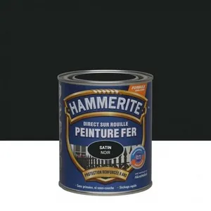 Comparateur de prix : JULIEN Peinture fer extérieur Direct sur rouille HAMMERITE noir satiné 0.75 l
