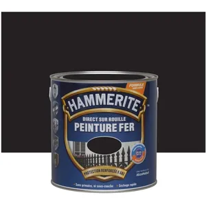 Comparateur de prix : JULIEN Peinture extérieure métal direct sur rouille Hammerite satin noir 250ml
