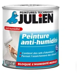 Comparateur de prix : Peinture Anti-Humidité et Étanchéité Julien Satin Blanc Satiné 0,5 L
