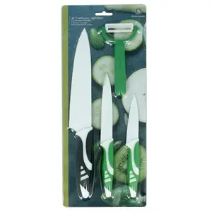 Electrodepot MENASTYL - LOT DE 3 COUTEAUX+ ÉPLUCHEUR EN INOXREVETEMENT CERAMIQUE pas cher
