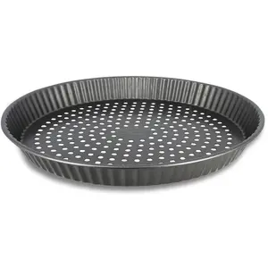 THEKITCHENETTE MOULE À TARTE PERFORÉ AMANDINE 32CM EN ACIER CARBONE ANTI ADHÉSIF pas cher