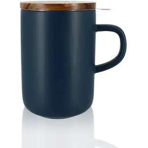 Comparateur de prix : Tisanière - OGO LIVING - Tisanière en grès - 475ml - Couvercle en bois - Bleu