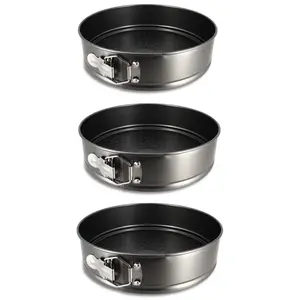 THEKITCHENETTE Set 3 moules à charnières en acier carbone 22, 24 et 26cm AMANDINE TU pas cher