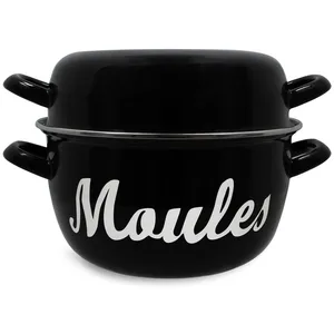 MENASTYL - Marmite à moules 18cm avec écriture - 2L7 en acier émaillé pas cher