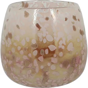 Now's Home Pot rose poudré en verre soufflé h12cm pas cher