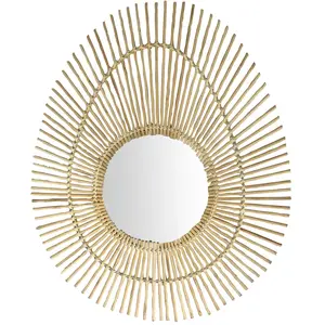 Now's Home Miroir ovale en bambou h60cm pas cher