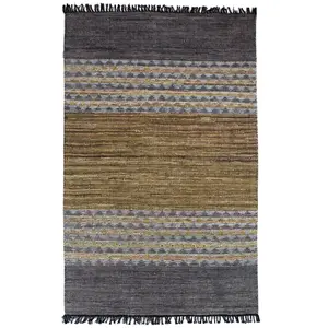 Now's Home Tapis en cuir recyclé et coton 150x240cm
