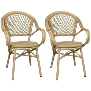 Now's Home Lot de 2 fauteuils de table en rotin synthétique pas cher
