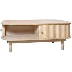 Now's Home Table basse en bois clair avec portes coulissantes pas cher