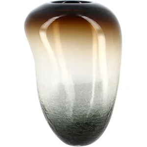 Now's Home Vase marron et noir en verre soufflé h27cm