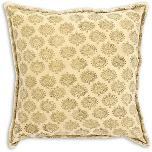 Now's Home Coussin en velours beige 45cm pas cher