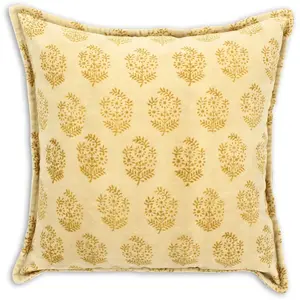 Now's Home Coussin en velours jaune 45cm pas cher