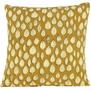 Now's Home Coussin en coton jaune 40cm pas cher