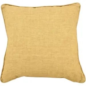 Comparateur de prix : Now's Home Coussin en lin jaune moutarde 40cm