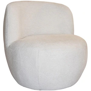 Now's Home Fauteuil en tissu bouclette beige et structure en bois pas cher