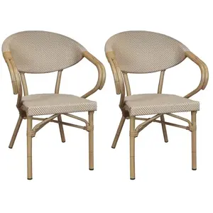 Now's Home Lot de 2 fauteuils de table en textilène beige
