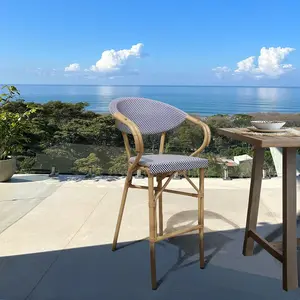 Now's Home Lot de 2 fauteuils de bar en textilène bleu pas cher