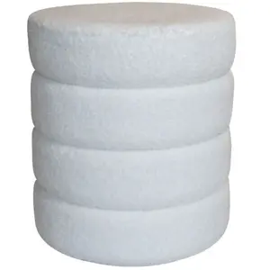 Comparateur de prix : Now's Home Pouf en tissu teddy blanc et structure en bois