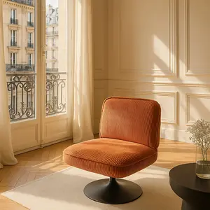 Fauteuil pivotant en velours côtelé, funky pas cher