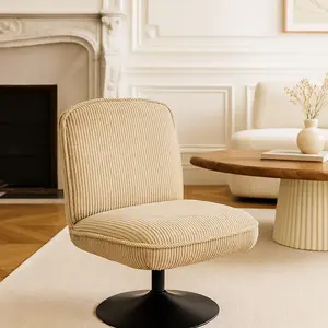Fauteuil pivotant en velours côtelé, funky pas cher
