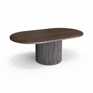 Now's Home - Table basse ovale en bois de noyer, sierra pas cher