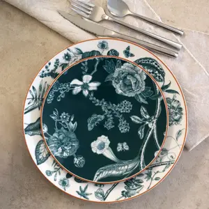Novastyl Lot de 6 assiettes à dessert en porcelaine vert 20cm pas cher