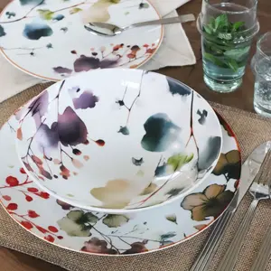 Novastyl Lot de 6 assiettes creuses en porcelaine blanche 21cm pas cher