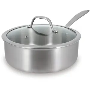 Comparateur de prix : Sauteuse tout inox Triply 24 cm et couvercle en verre Menastyl