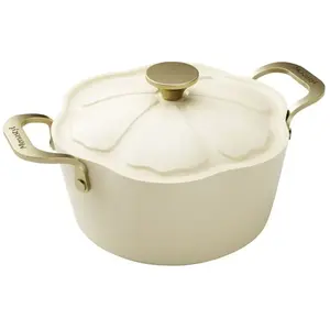 Menastyl Faitout en aluminium recyclé beige 24cm en forme de fleur pas cher