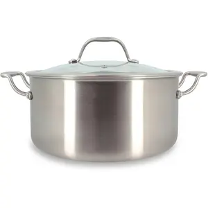Comparateur de prix : Menastyl Faitout en acier inoxydable 24cm - compatible induction TRIPLY TU