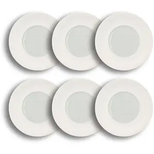 Comparateur de prix : OGO Living Lot de 6 assiettes plates en porcelaine bleu et blanc 31cm