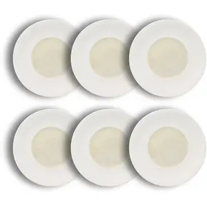 Comparateur de prix : OGO Living Lot de 6 assiettes plates en porcelaine beige et blanc 31cm