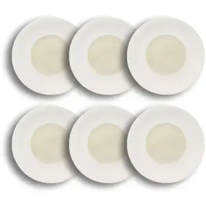 Comparateur de prix : OGO Living Lot de 6 assiettes plates en porcelaine beige - blanc 28,5cm